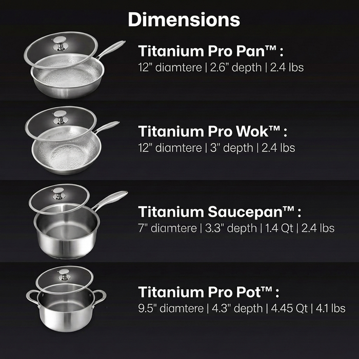 8-Piece Pure Titanium Cookware Set