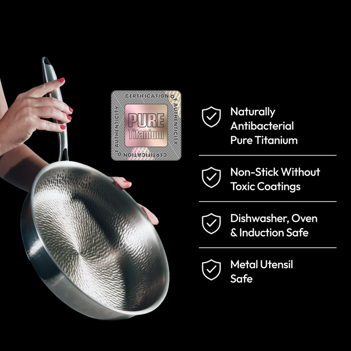 Pure Titanium Frying Pan 12"