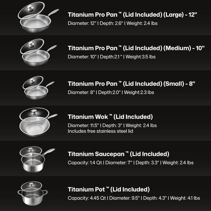 12-Piece Pure Titanium Cookware Set