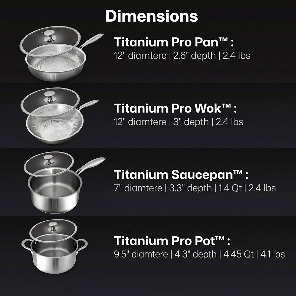 8-Piece Pure Titanium Cookware Set